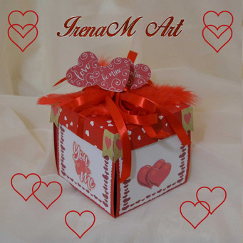 Ръчно изработени изделия от хартия Свети Валентин  Ръчно изработена кутия за подарък-изненада Be Mine